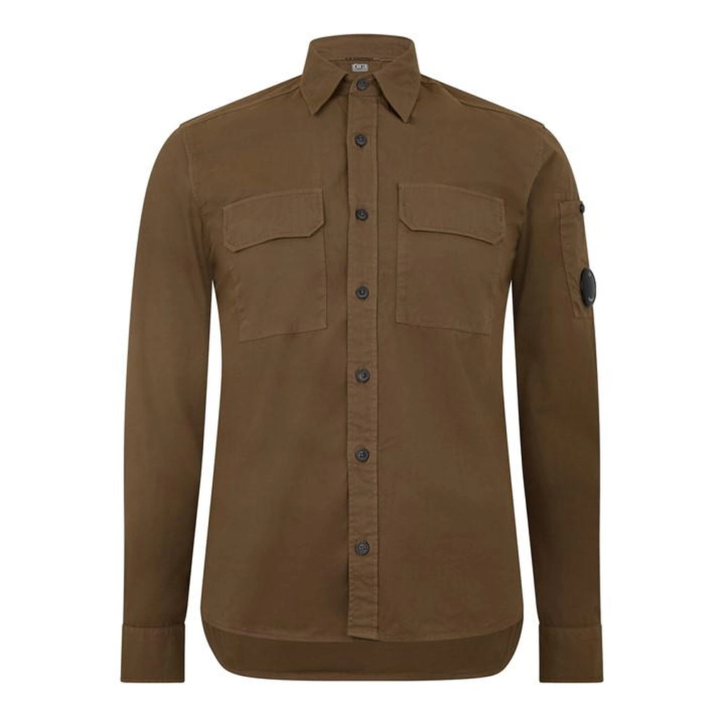 CP Company Lens Double Chest Shirt - Brown